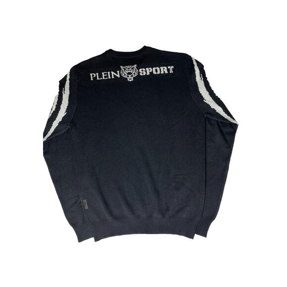 1-81 PLEIN SPORT Men's Sweater Logo Black/White Small - Picture 2 of 11